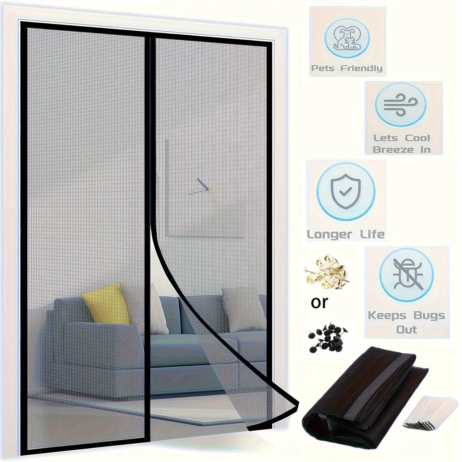 Pet-Friendly Magnetic Screen Door